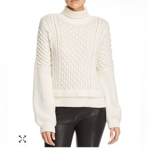 Frame Popcorn-Stitch Turtleneck Sweater